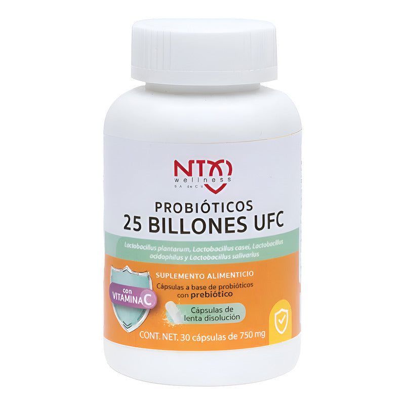 Probióticos 25 Billones Ufc 30caps 750mg Sin Sabor