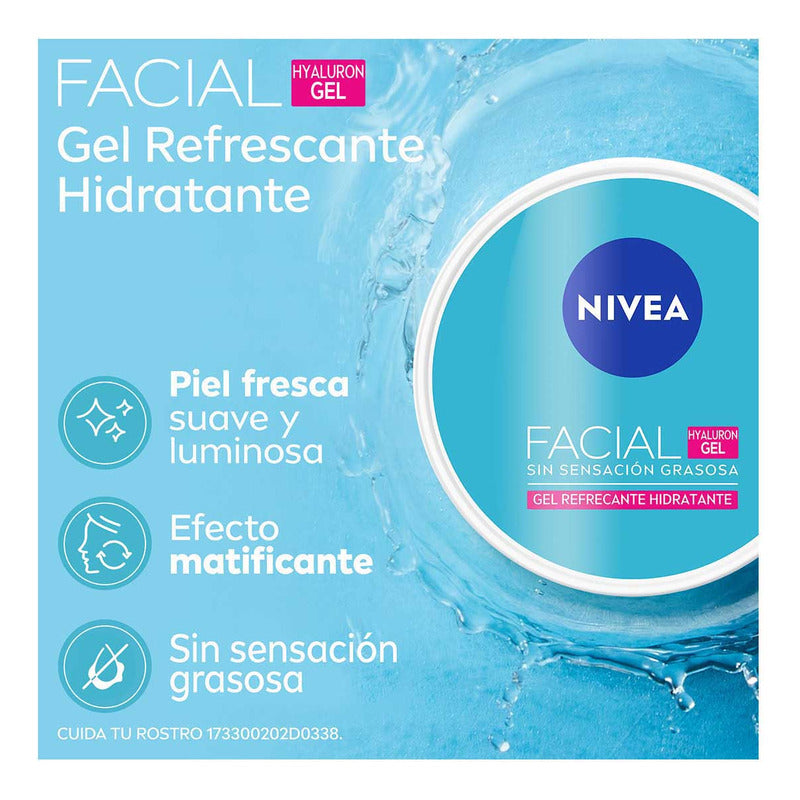 Nivea Gel Facial Con Ácido Hialurónico Para Piel Grasa, 100ml