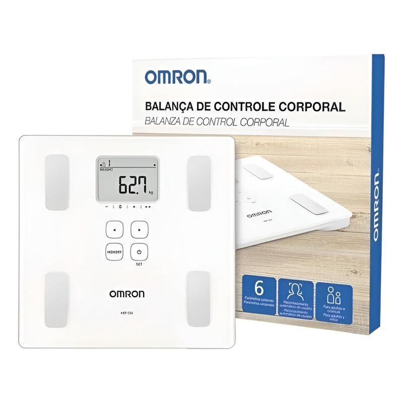Balanza Corporal Omron Con Reconocimiento De Usuario Hbf-226 Blanco