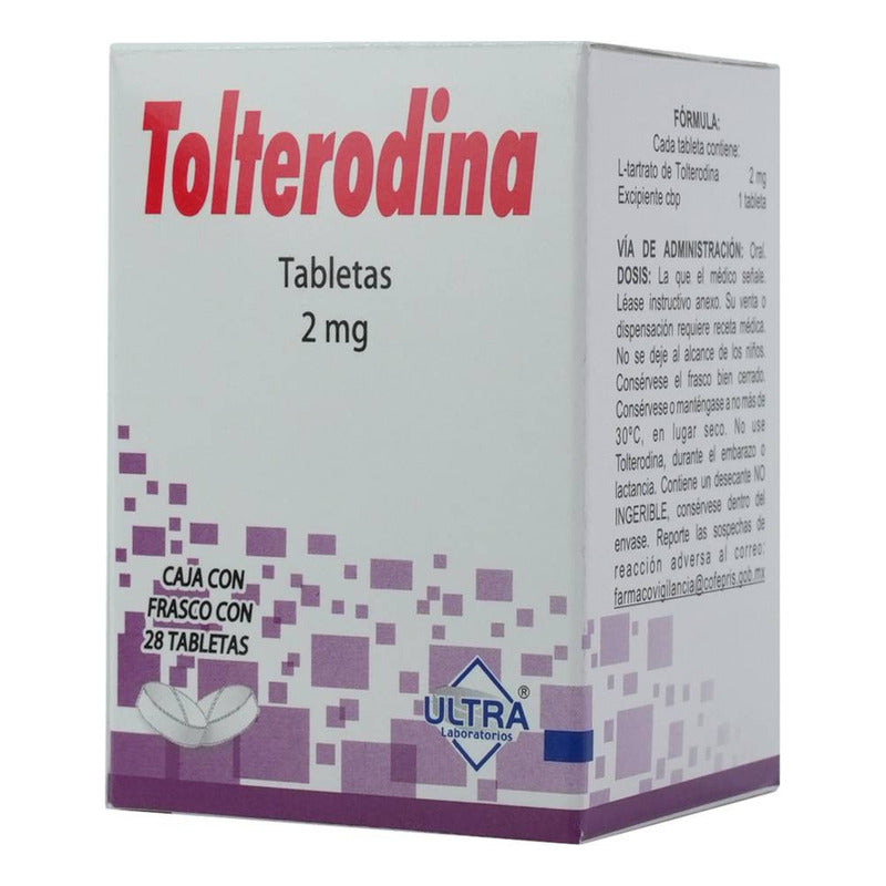 Tolterodina Ultra Tolterodina 2 Mg Caja C/28 Tabletas - Ultra Laboratorios, S.a. De C.v.