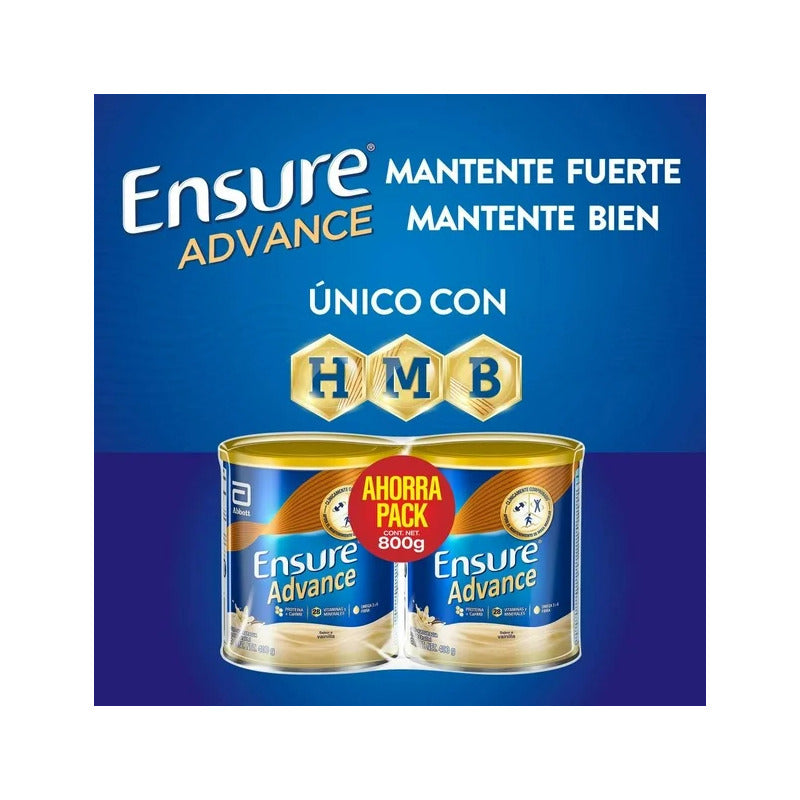 Pack 2 Ensure Advance Vitaminas Vainilla 400g C/u - Vainilla
