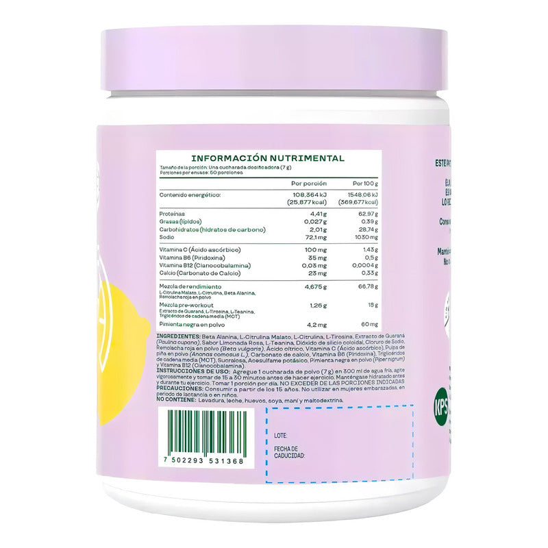 Bloom Frutos Rojos Mezcla De Verduras En Polvo 350g Sabor Limonada-rosa