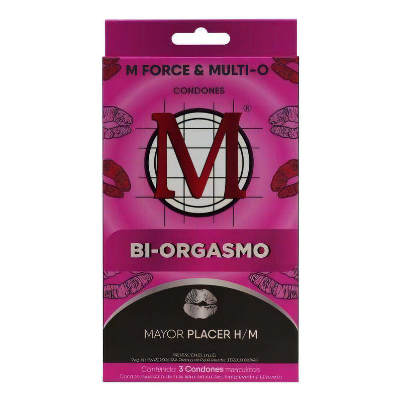 Caja De Condones M Force Multi - O Bi-orgasmo X3 Piezas