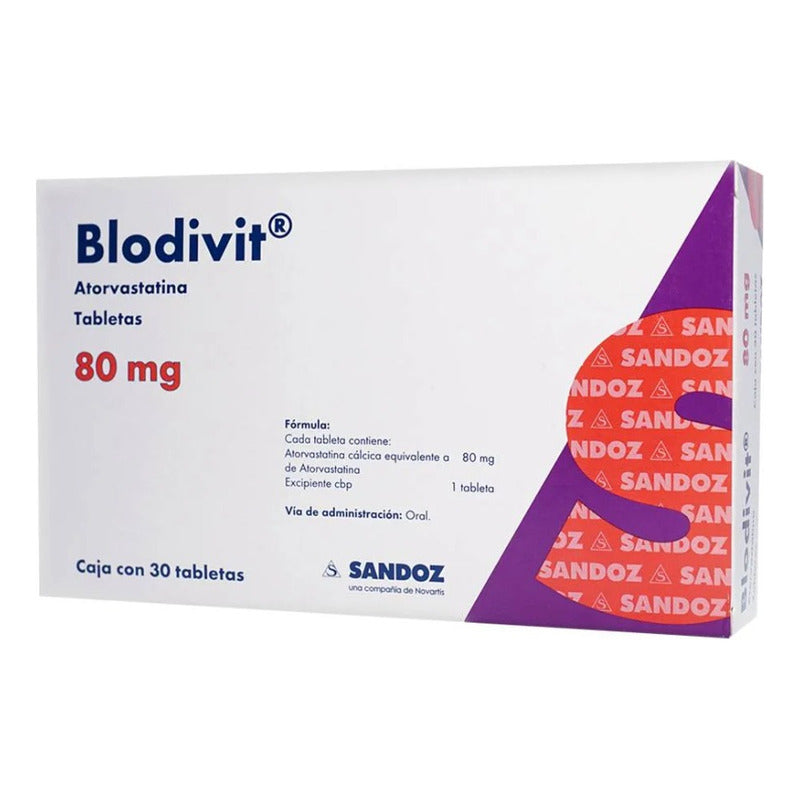 Blodivit Atorvastatina 80mg 30 Tabletas