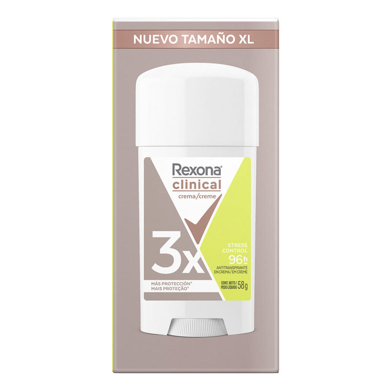 Rexona Antitranspirante Crema Clinical Stresscontrol 96h 58g - Stress Control