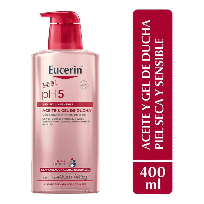 Eucerin Ph5 Gel Y Aceite De Baño 400ml - Limpia Suavemente Y Protege La Barrera Natural De La Piel