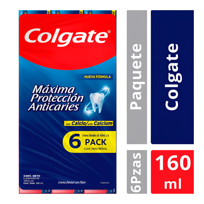 Colgate Original Maxima Protección Anticaries 6pz De 160ml