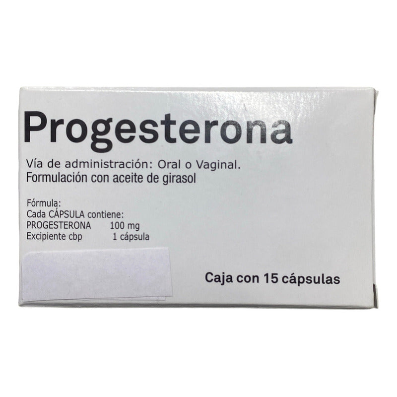 Progesterona 100mg Oral O Vaginal 15 Cápsulas