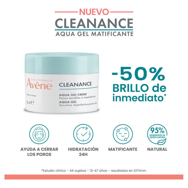 Aqua Gel Matificante Avène Cleanance 50 Ml Piel Grasa