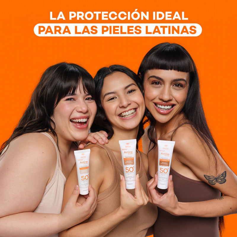 Protector Solar Dermatológico Facial Actine Colors Medio Fps50+ 40g Darrow
