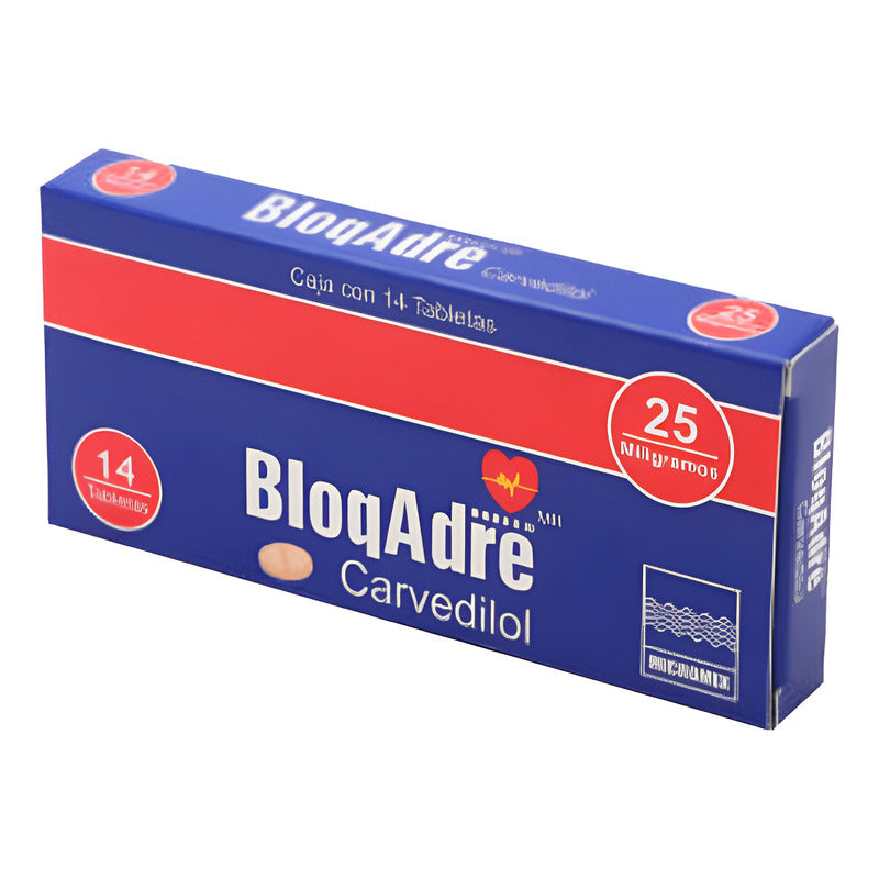 Bloqadre Carvedilol 25 Mg 14 Tabletas