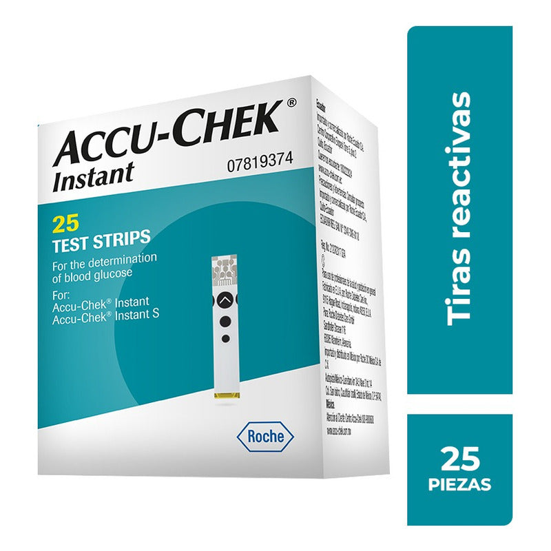 Tiras Reactivas Accu-chek Instant - Caja Con 25 Unidades Turquesa
