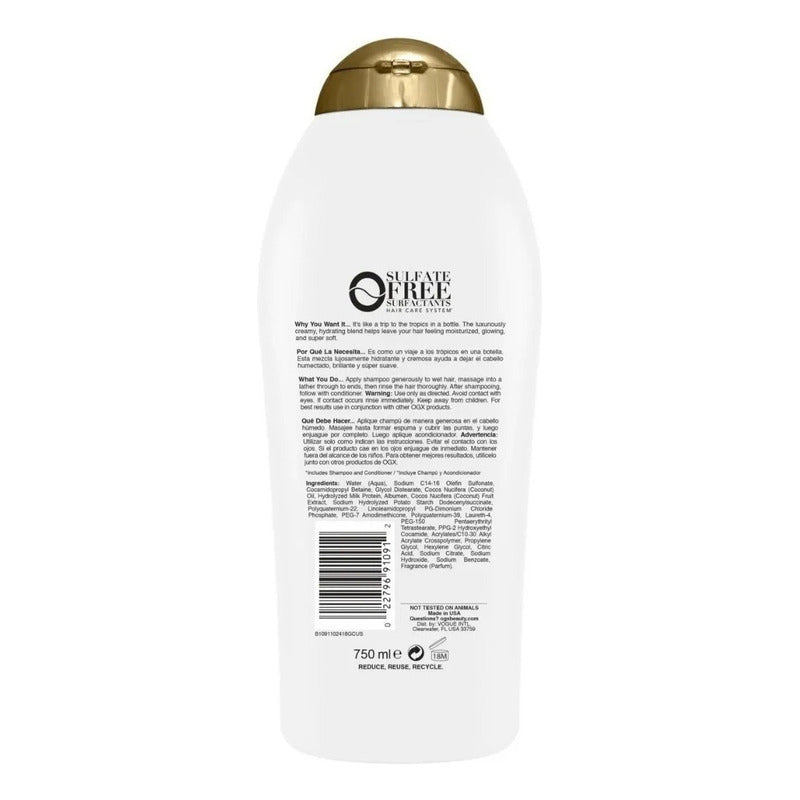 Shampoo Ogx Nutritivo Y Fortificante Con Leche De Coco 750ml