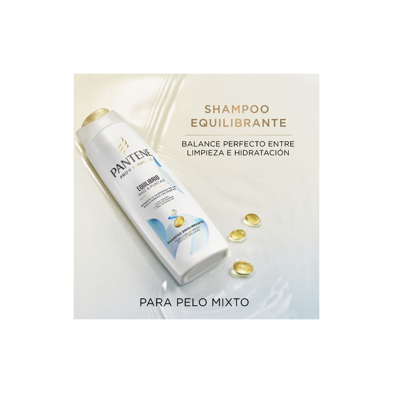 Shampoo Equilibrante Pantene Equilibrio Raíz Y Puntas 300 Ml
