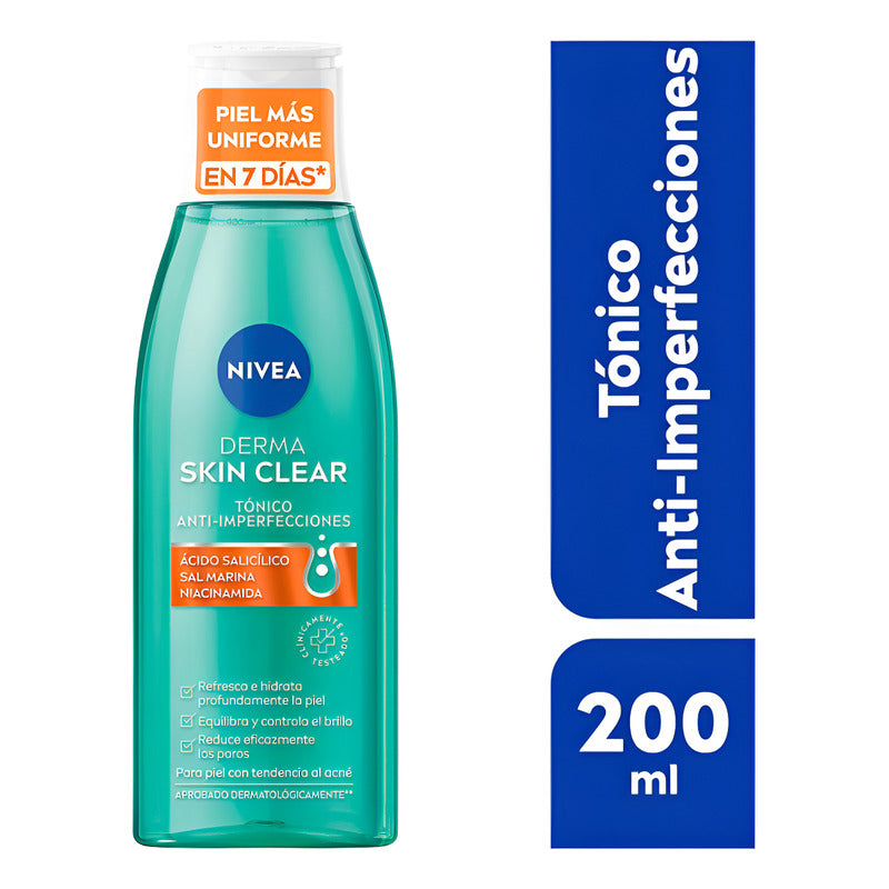 Tónico Derma Skin Clear Anti-imperfecciones 200ml Nivea - Con Tendencia Al Acné - Día/noche