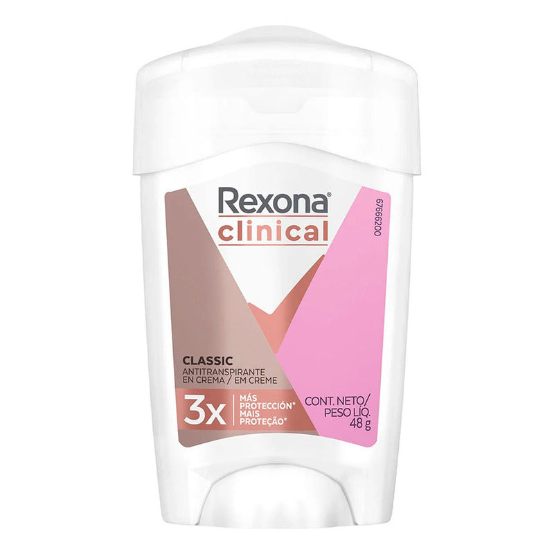 Antitranspirante En Crema Rexona Woman Clinical Classic Paquete De 3 piezas De 58 G C/u