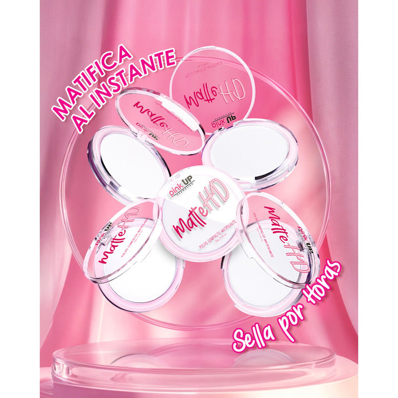 Pink Up, Polvo Compacto Hd, Matificante, Pieles Mixtas Color Transparente