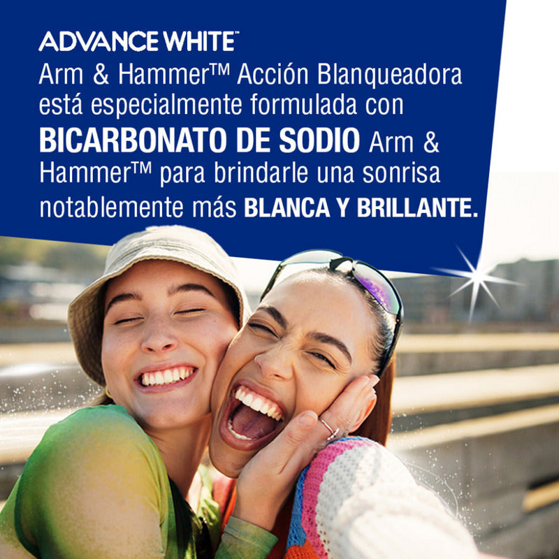 Arm & Hammer Pasta Dental Advance White Complete 121 G. Acción Blanqueadora Que Remueve Las Manchas, Con Bicarbonato De Sodio Y Peróxido. Aliento Fresco Duradero, Sabor Menta