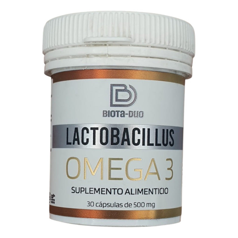 Lactobacillus+omega 3 Suplemento Alimenticio 500mg 30cáps Sin Sabor