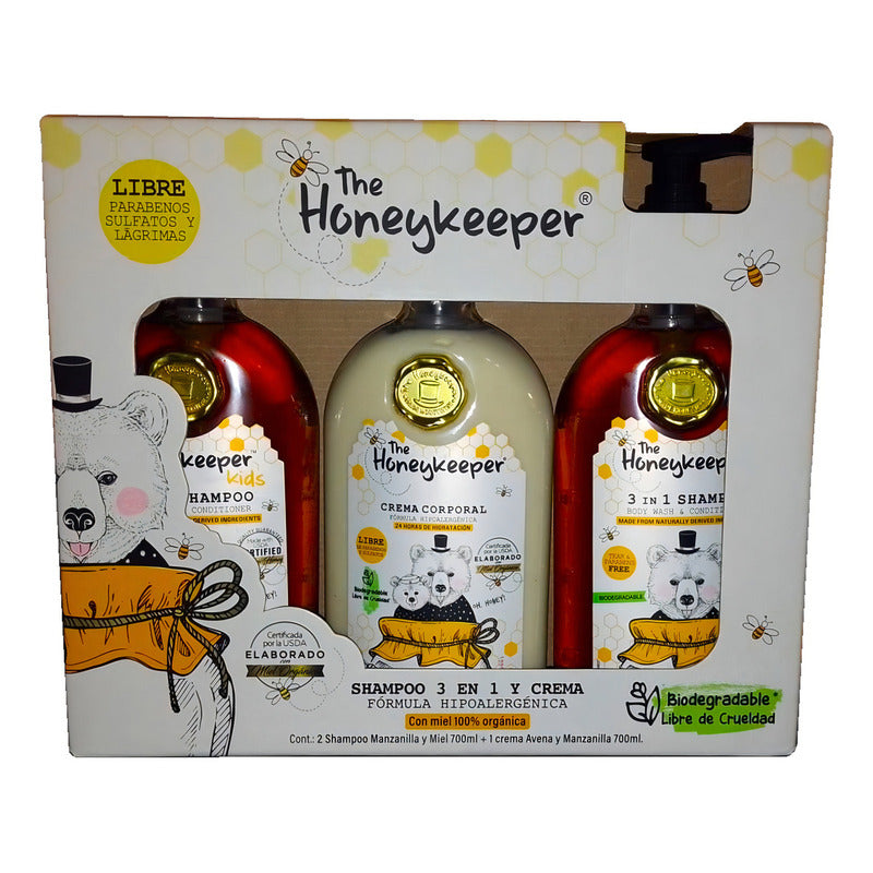 Kit The Honeykeeper Shampoo 3 En 1 Y Crema 700ml C/u