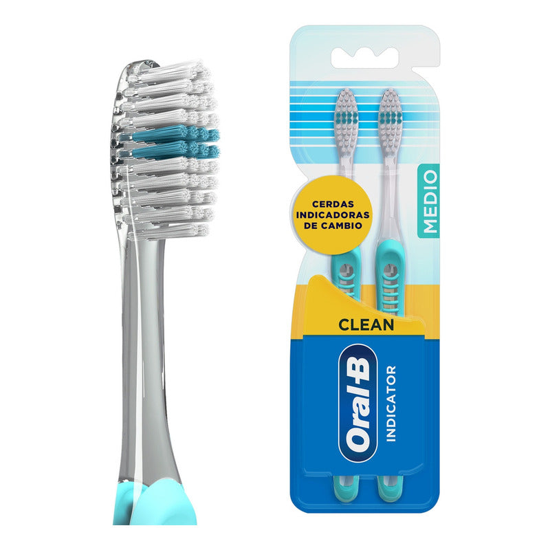 Cepillo De Dientes Combate Placa Oral-b Indicator 2 Unidades