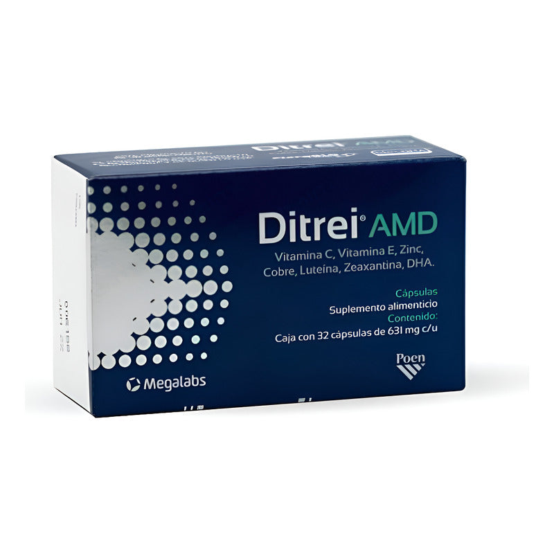 Ditrei Suplemento Alimenticio Amd 32 Cápsulas Sin Sabor