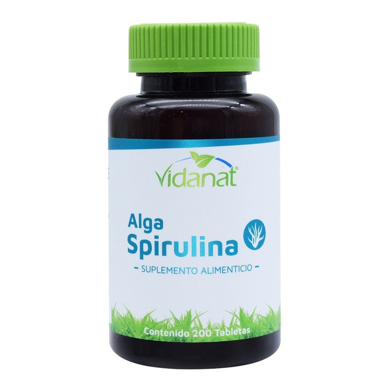 Alga Spirulina Vidanat 200 Tabletas 400mg Sin Sabor