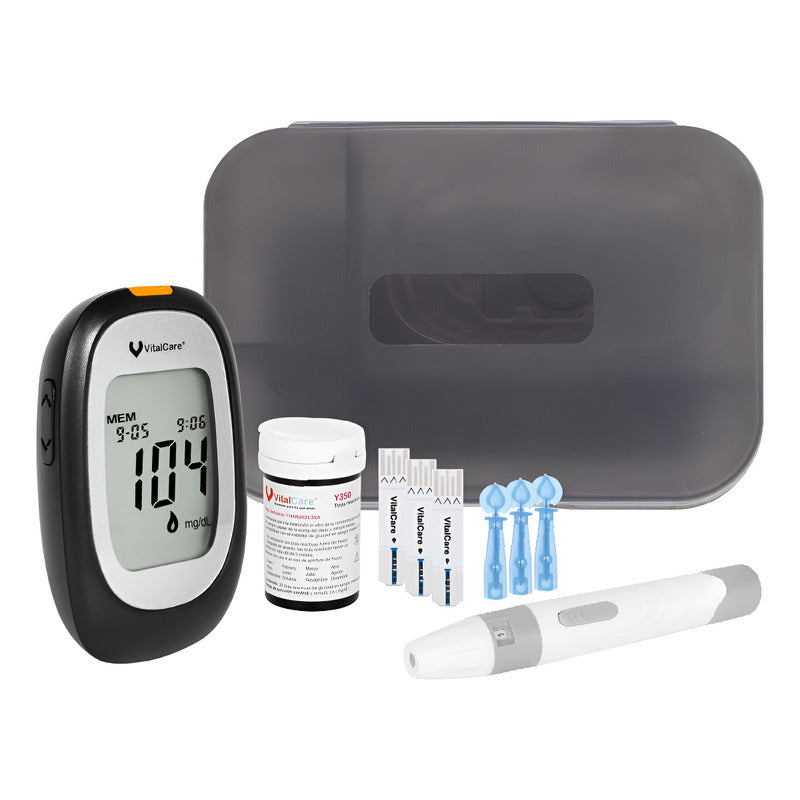 Kit Glucómetro310 Vitalcare 50tiras+100lancetas+disp Puncion - Negro