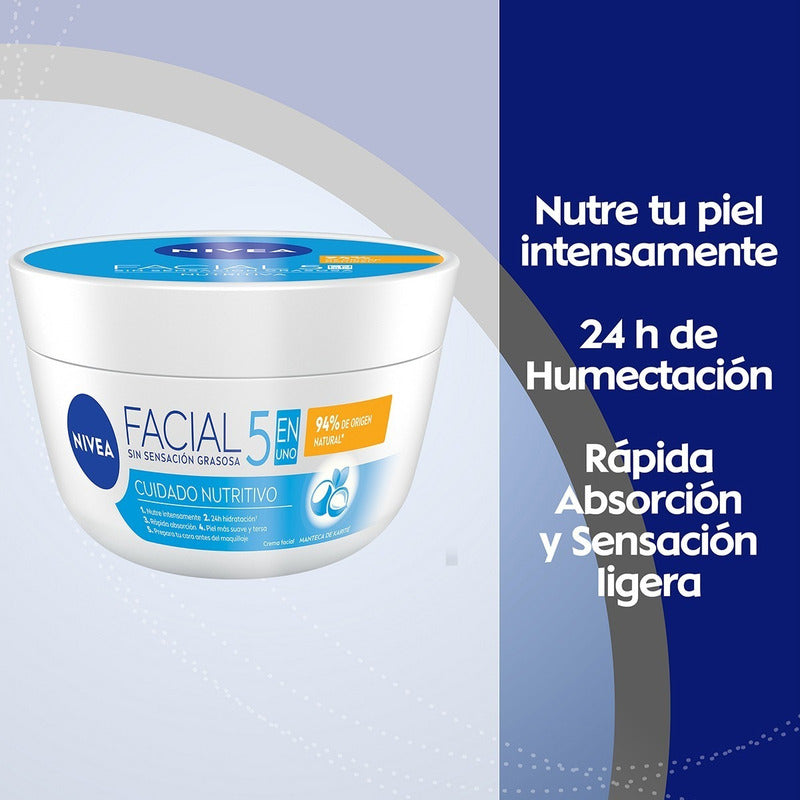 Nivea Crema Facial Hidratante 5 En 1 Para Piel Seca 375ml  Todo Tipo De Piel