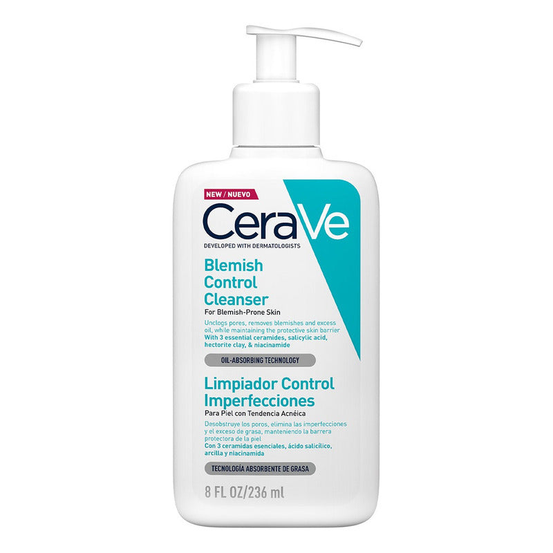 Cerave Limpiador Control Imperfecciones Anti-acne 236ml Acneica Día/noche