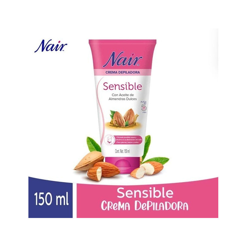 Nair Crema Depilatoria Sensible Aceite De Almendras 150ml Sensible