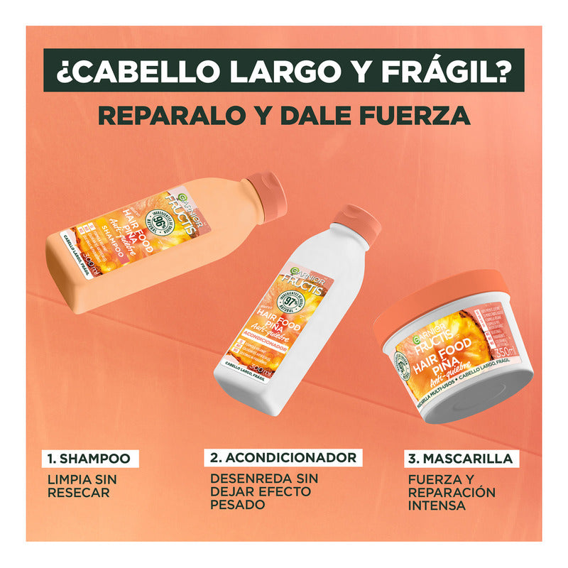 Garnier Fructis Hair Food Piña Acondicionador Para Cabello Largo Y Frágil 300 Ml