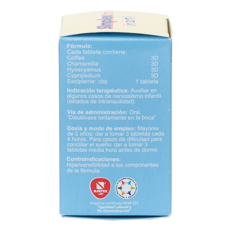 Simplexito Infantil 100 Tabletas Sabor Uva Auxiliar En Nerviosismo, Ansiedad Y Trastornos Del Sueño En Niños