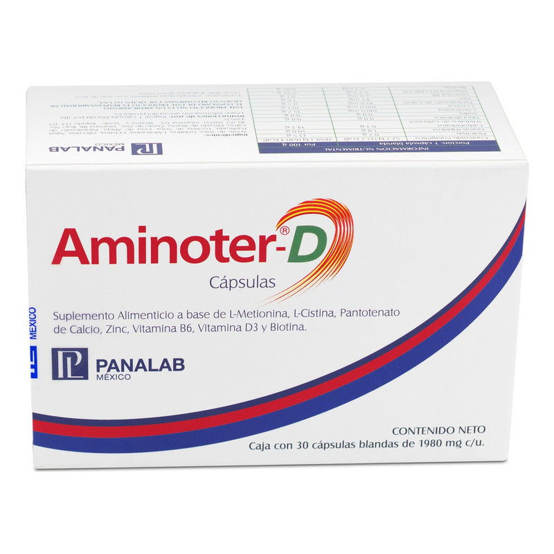 Aminoter D Suplemento Anti Caída De Cabello Vitamina D 30cap