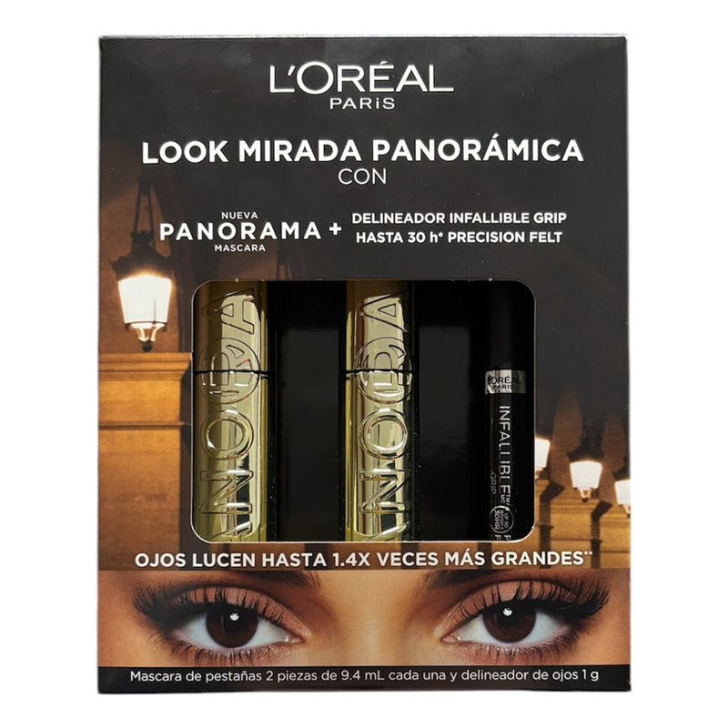 L´oréal Look Mirada Panorámica Mascara+ Delineador Color Negro