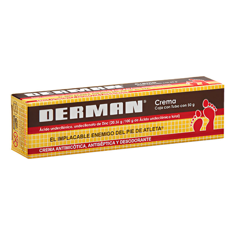 Derman Crema Antimicótica Antiséptica Y Desodorante Pies 50g