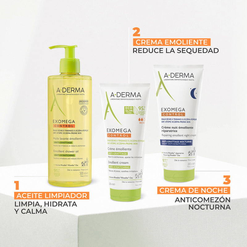 Crema Emoliente Exomega Control A-derma 200 Ml Piel Seca Diario