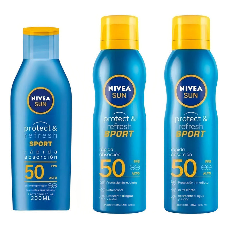 Nivea Sun Sport Bloqueador Solar 3/200ml C/u Fps50